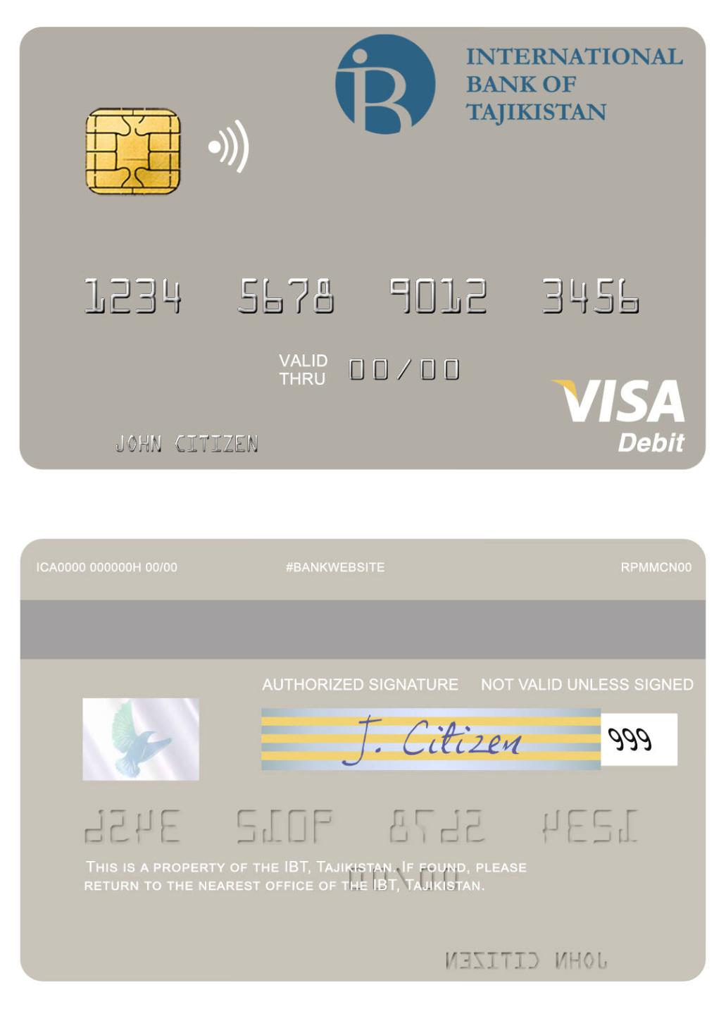Tajikistan IBT visa debit card